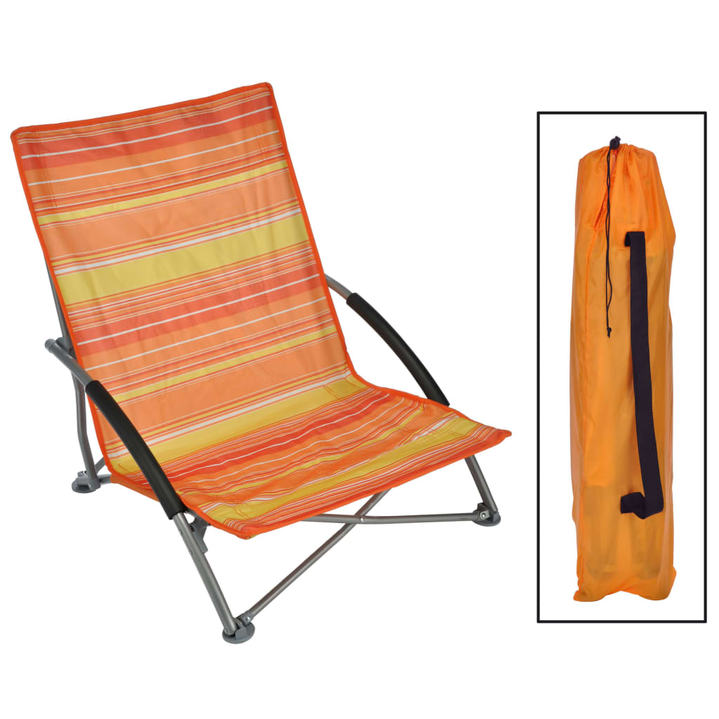 Hi Hi Chaise De Plage Pliable Orange 65X55X25/65 Cm