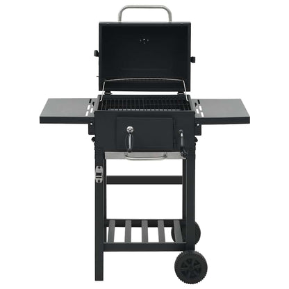 Gril De Barbecue Au Charbon De Bois Et Étagère Inférieure Noir