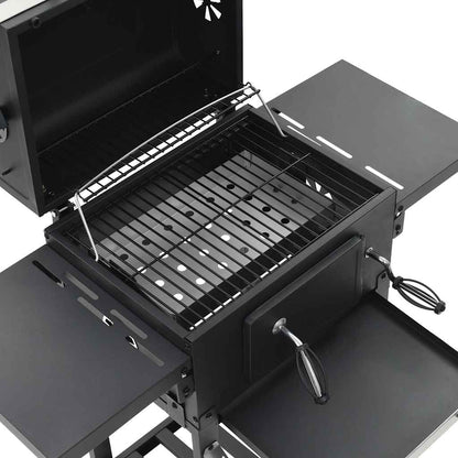 Gril De Barbecue Au Charbon De Bois Et Étagère Inférieure Noir
