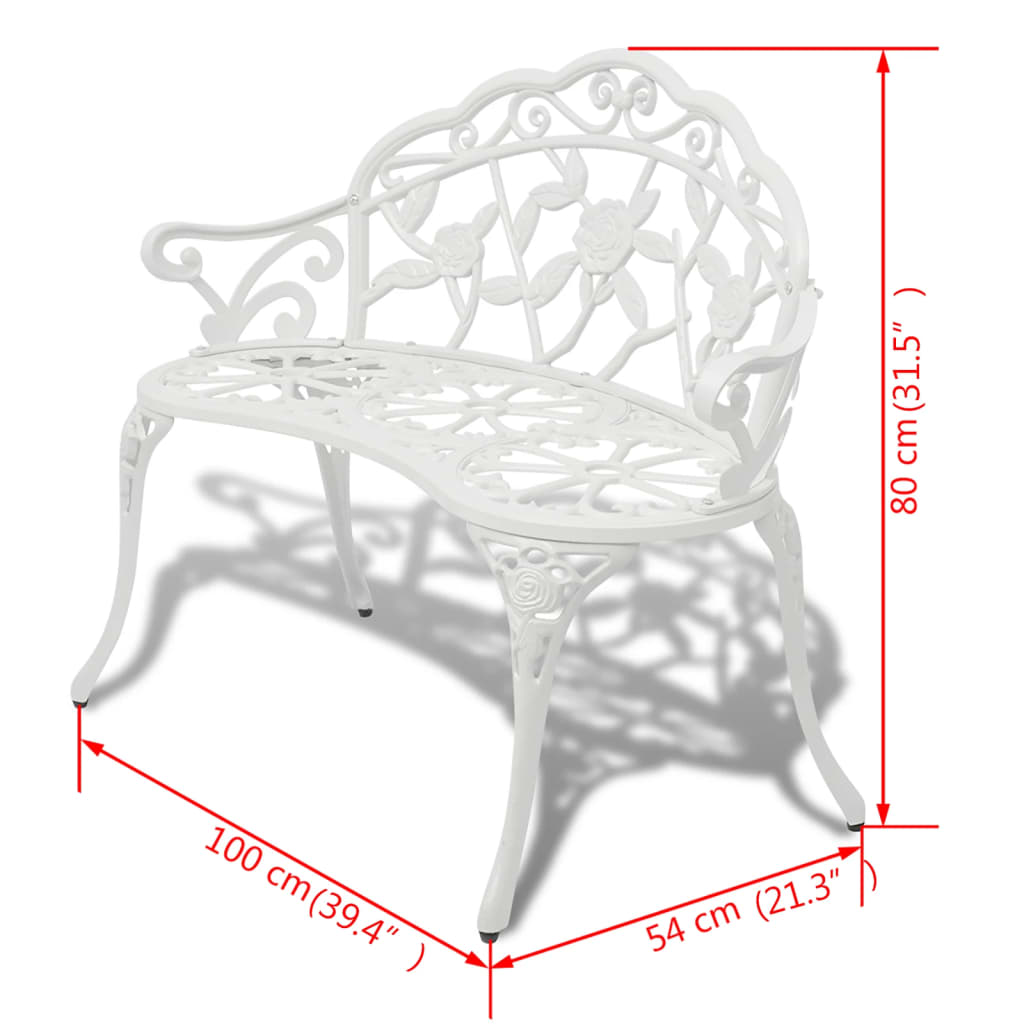 Banc De Jardin 100 Cm Aluminium Coulé