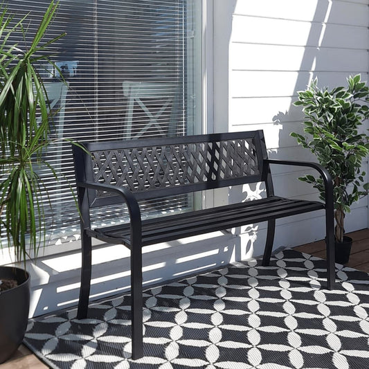 Progarden Progarden Banc De Jardin Acier 119X50X75 Cm Noir