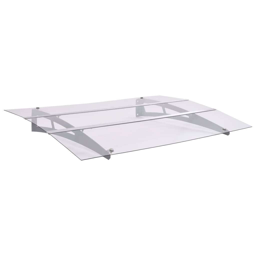 Auvent De Porte Argent Et Transparent Pet
