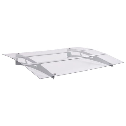 Auvent De Porte Argent Et Transparent Pet