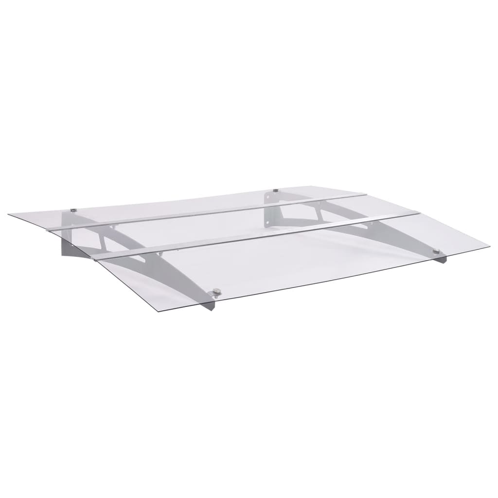 Auvent De Porte Argent Et Transparent Pet