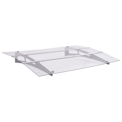 Auvent De Porte Argent Et Transparent Pet