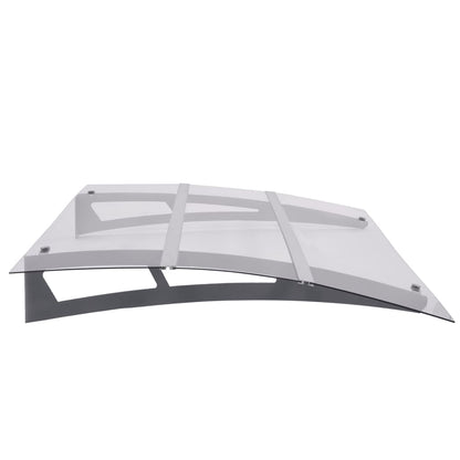 Auvent De Porte Argent Et Transparent Pet
