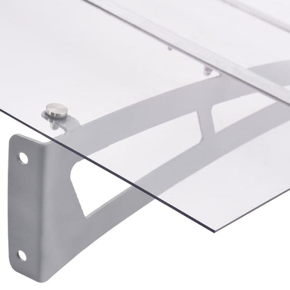 Auvent De Porte Argent Et Transparent Pet