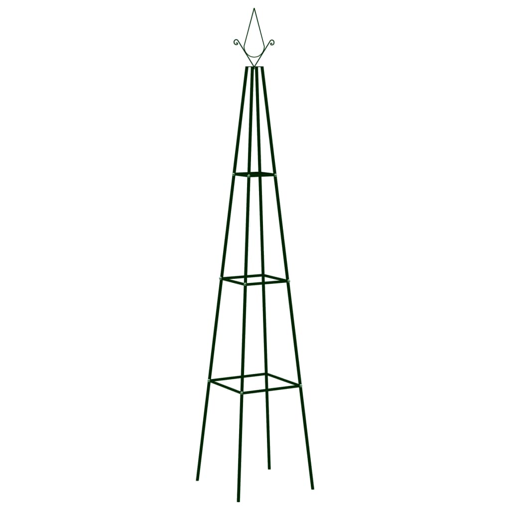 Supports Plantes Grimpantes 2 Pcs Vert Foncé 35X35X195 Cm Fer
