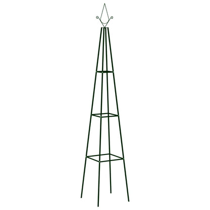 Supports Plantes Grimpantes 2 Pcs Vert Foncé 35X35X195 Cm Fer