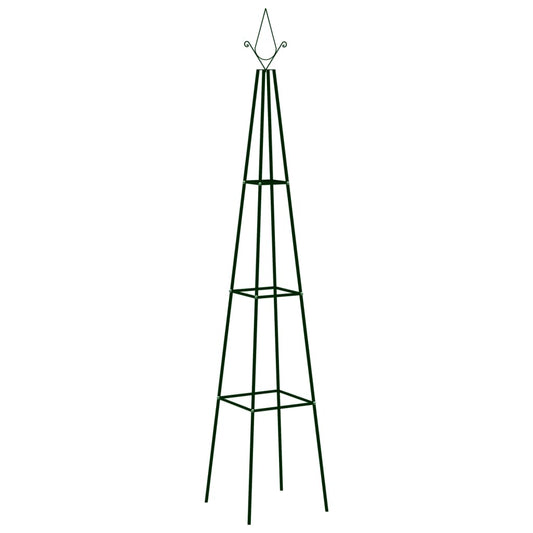 Supports Plantes Grimpantes 2 Pcs Vert Foncé 35X35X195 Cm Fer