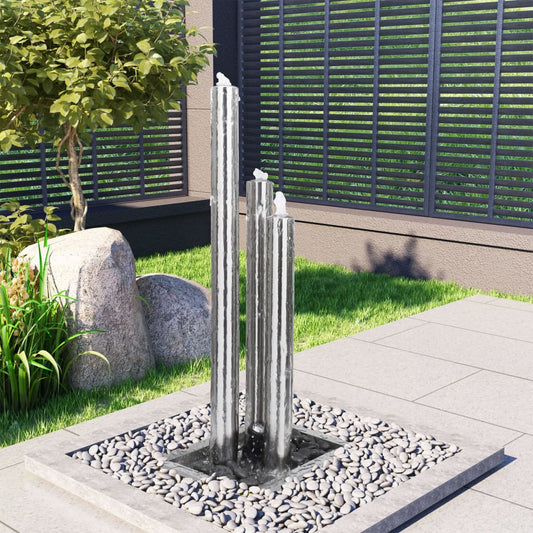 Fontaine De Jardin Argenté Acier Inoxydable