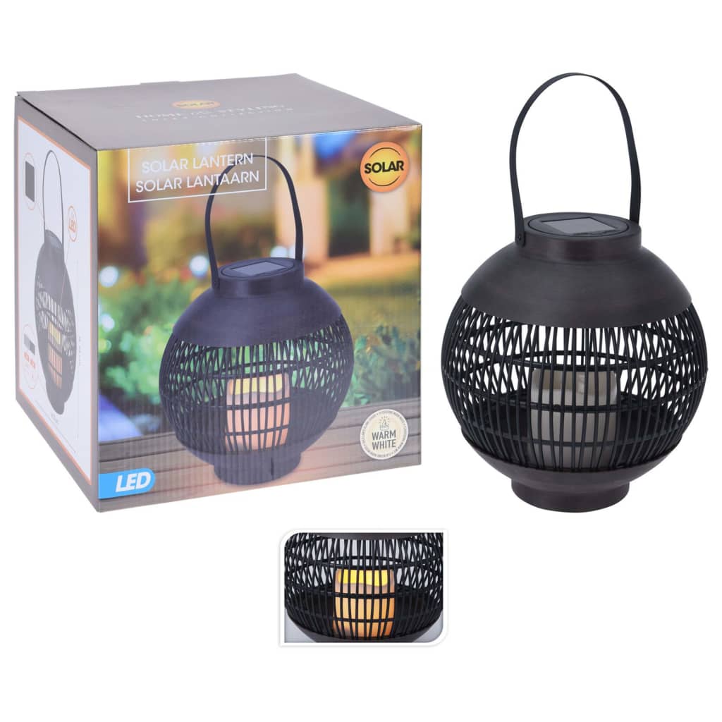 Progarden Progarden Lampe Solaire À Led Rotin Avec Bougie Noir