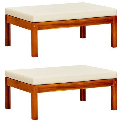 Repose-Pieds De Jardin Lot De 2 Bois D'acacia Massif