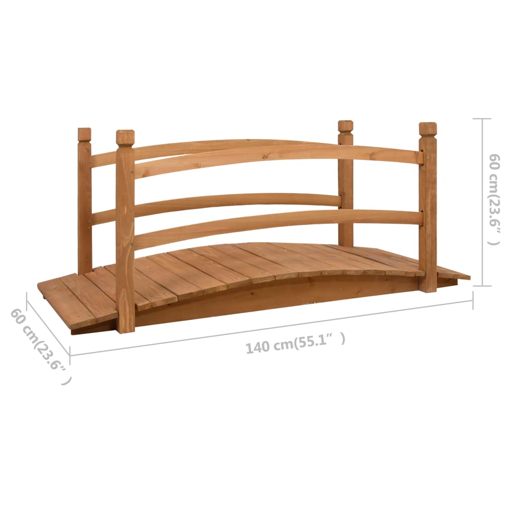Pont De Jardin 140X60X60 Cm Bois De Sapin Massif