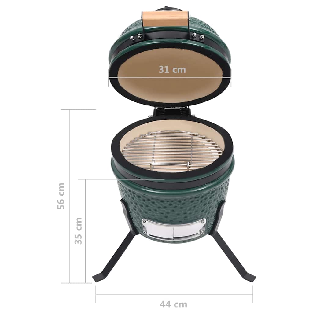 Barbecue À Fumoir Kamado 2-En-1 Céramique 56 Cm