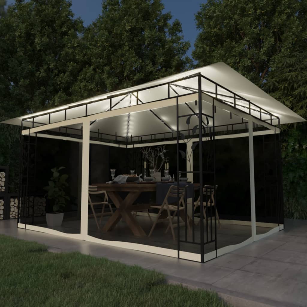 Tonnelle Avec Moustiquaire Et Lumières Led 4X3X2,73 M