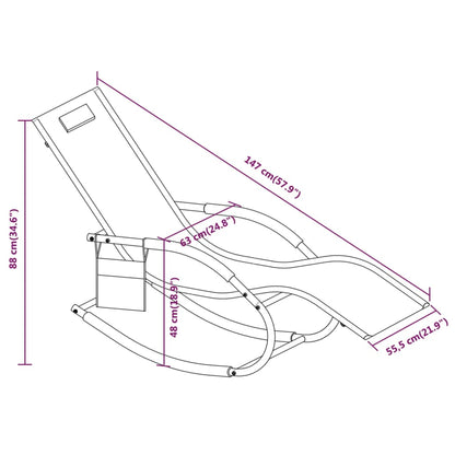 Chaise Longue À Bascule Acier Et Textilène