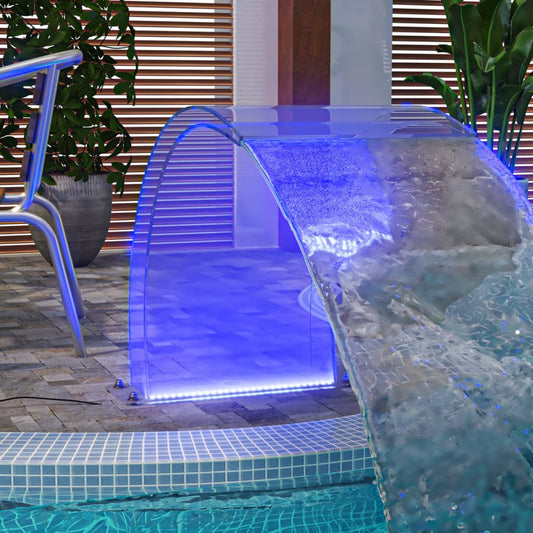 Fontaine De Piscine Avec Led Rvb Acrylique 50 Cm