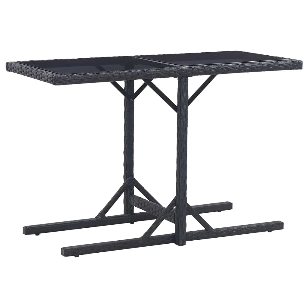 Ensemble À Manger De Jardin 3Pcs Résine Tressée Et Verre Trempé
