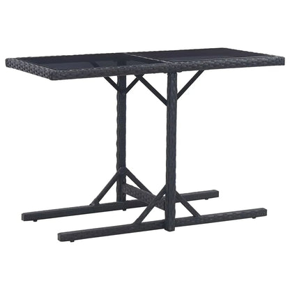 Ensemble À Manger De Jardin 3Pcs Résine Tressée Et Verre Trempé