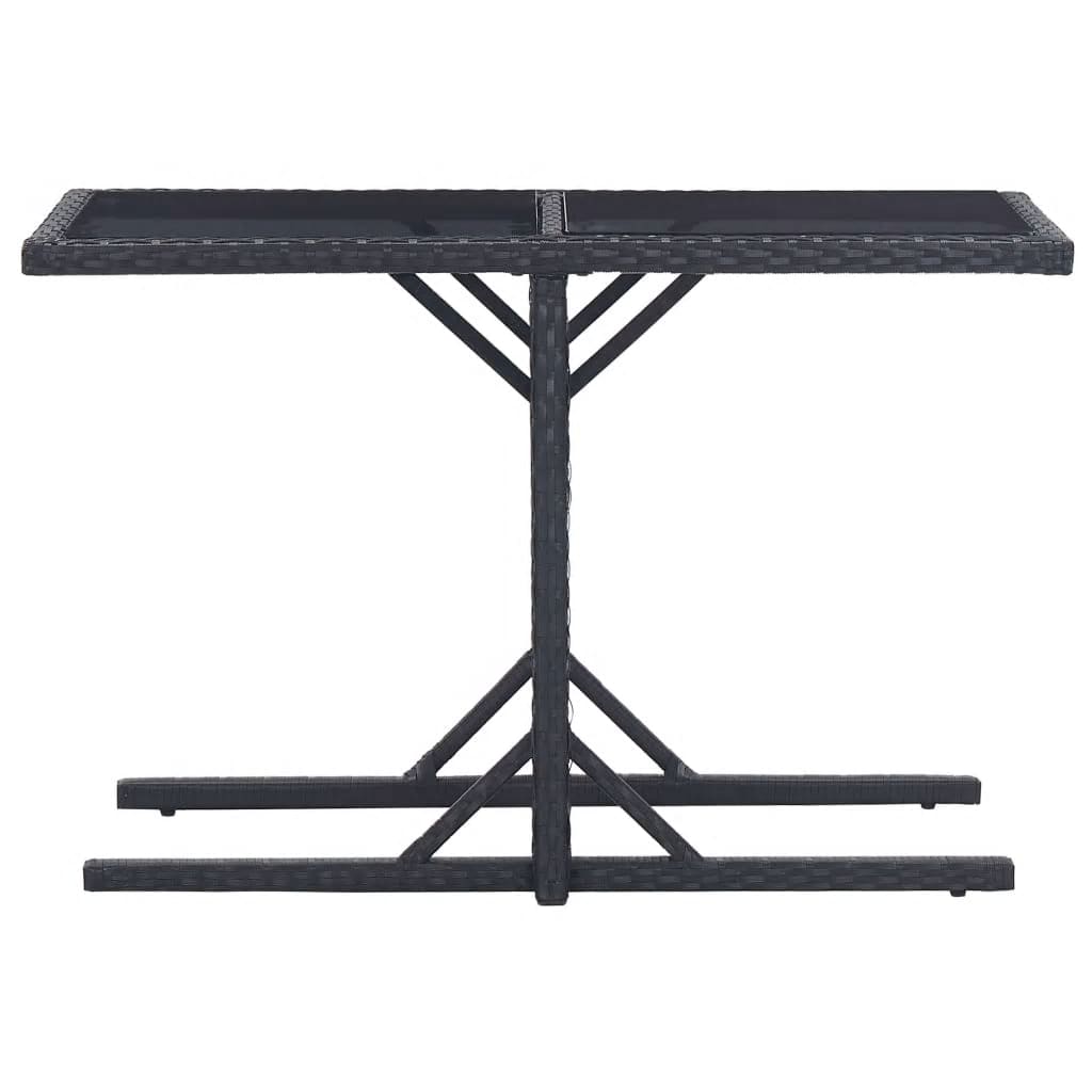 Ensemble À Manger De Jardin 3Pcs Résine Tressée Et Verre Trempé