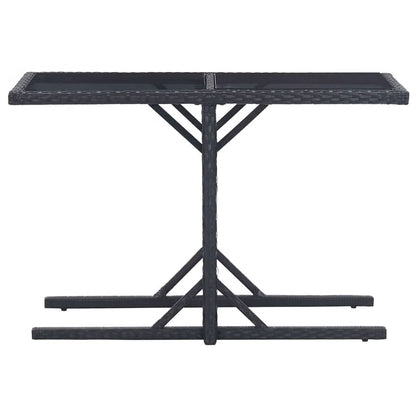 Ensemble À Manger De Jardin 3Pcs Résine Tressée Et Verre Trempé