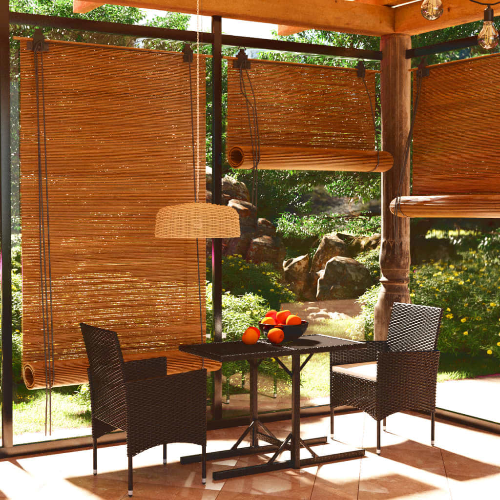 Ensemble À Manger De Jardin 3Pcs Résine Tressée Et Verre Trempé