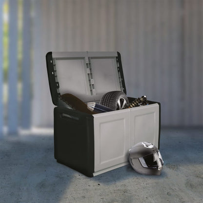 Boîte De Rangement De Jardin 330 L Gris Foncé Noir