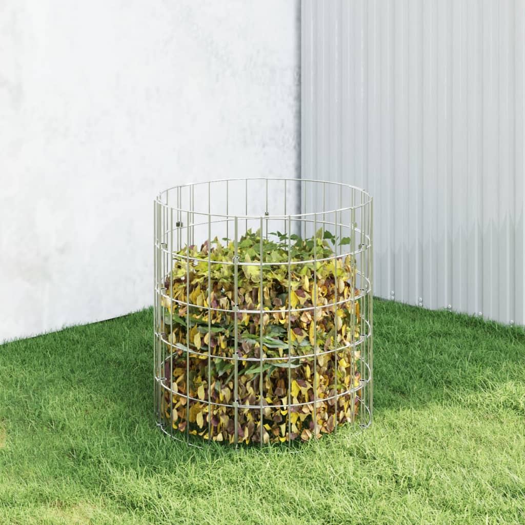 Composteur De Jardin Ø50X100 Cm Acier Galvanisé