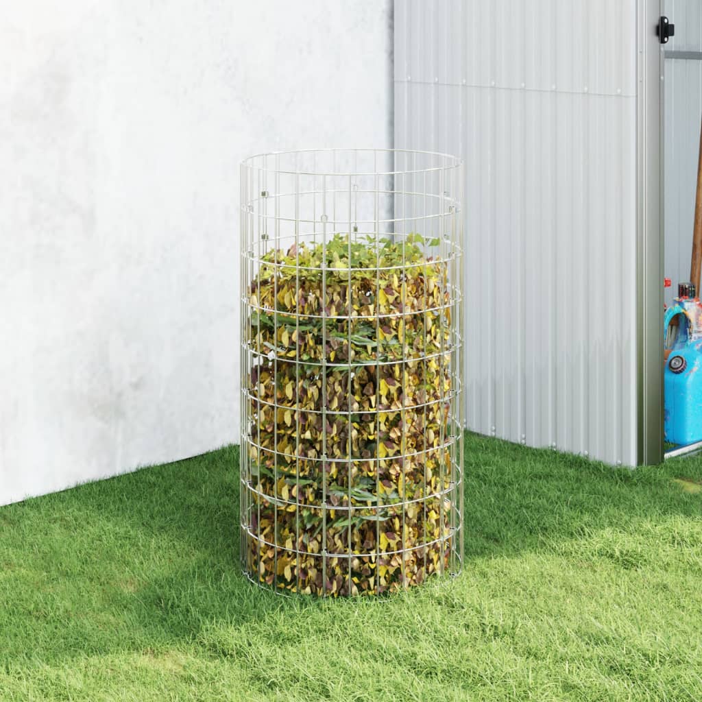 Composteur De Jardin Ø50X100 Cm Acier Galvanisé