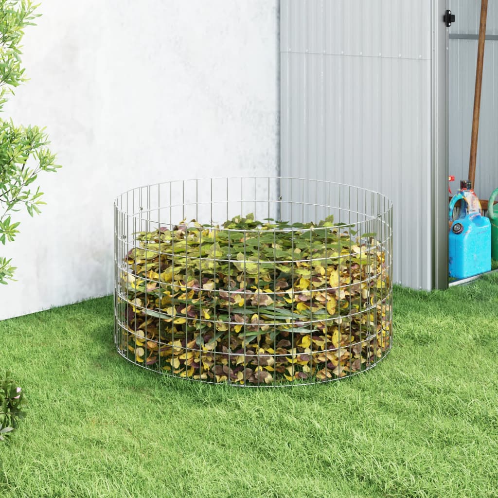 Composteur De Jardin Ø50X100 Cm Acier Galvanisé