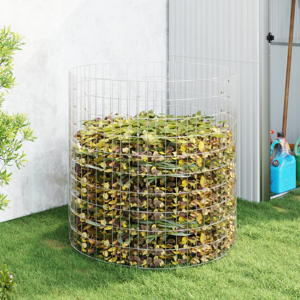 Composteur De Jardin Ø50X100 Cm Acier Galvanisé