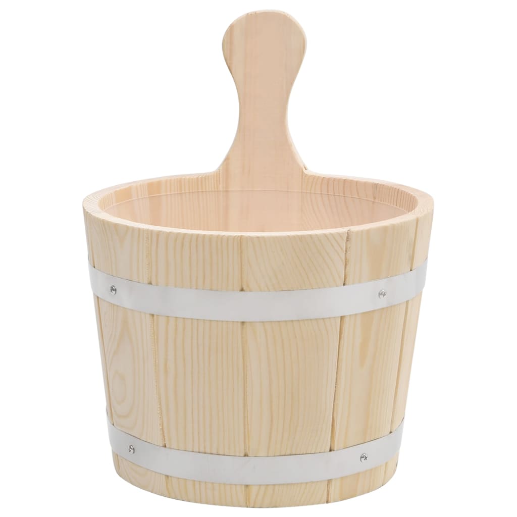 Ensemble De Seau Et Louche Pour Sauna Bois Massif De Pin