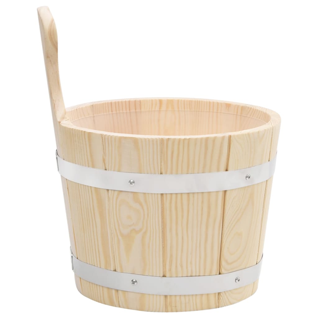 Ensemble De Seau Et Louche Pour Sauna Bois Massif De Pin