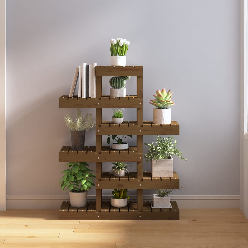 Support À Plantes 104,5X25X77,5 Cm Bois Massif De Pin