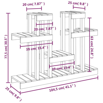 Support À Plantes 104,5X25X77,5 Cm Bois Massif De Pin