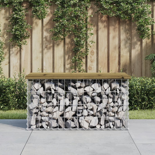 Banc De Jardin Design Gabion Bois De Pin Imprégné