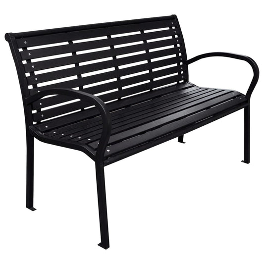 Banc De Jardin 116 Cm Acier Et Wpc