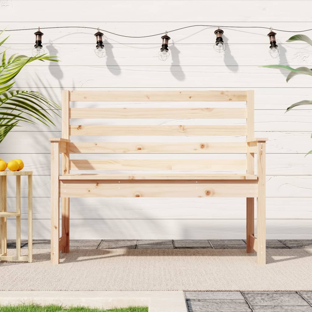 Banc De Jardin Blanc 203,5X48X91,5 Cm Bois Massif De Pin