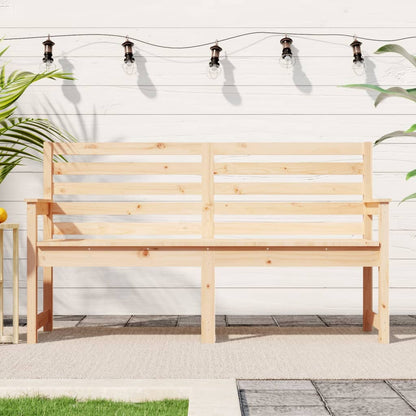 Banc De Jardin Blanc 203,5X48X91,5 Cm Bois Massif De Pin