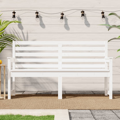 Banc De Jardin Blanc 203,5X48X91,5 Cm Bois Massif De Pin