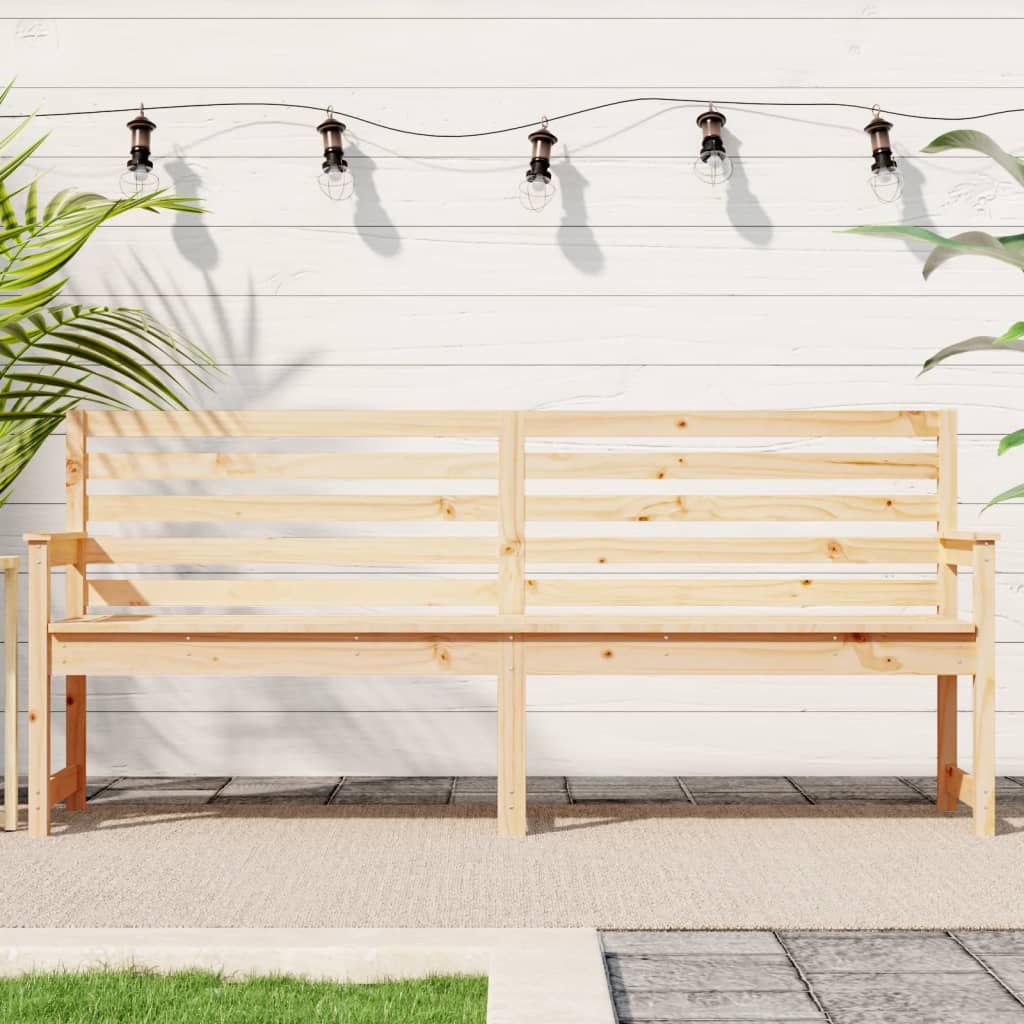 Banc De Jardin Blanc 203,5X48X91,5 Cm Bois Massif De Pin
