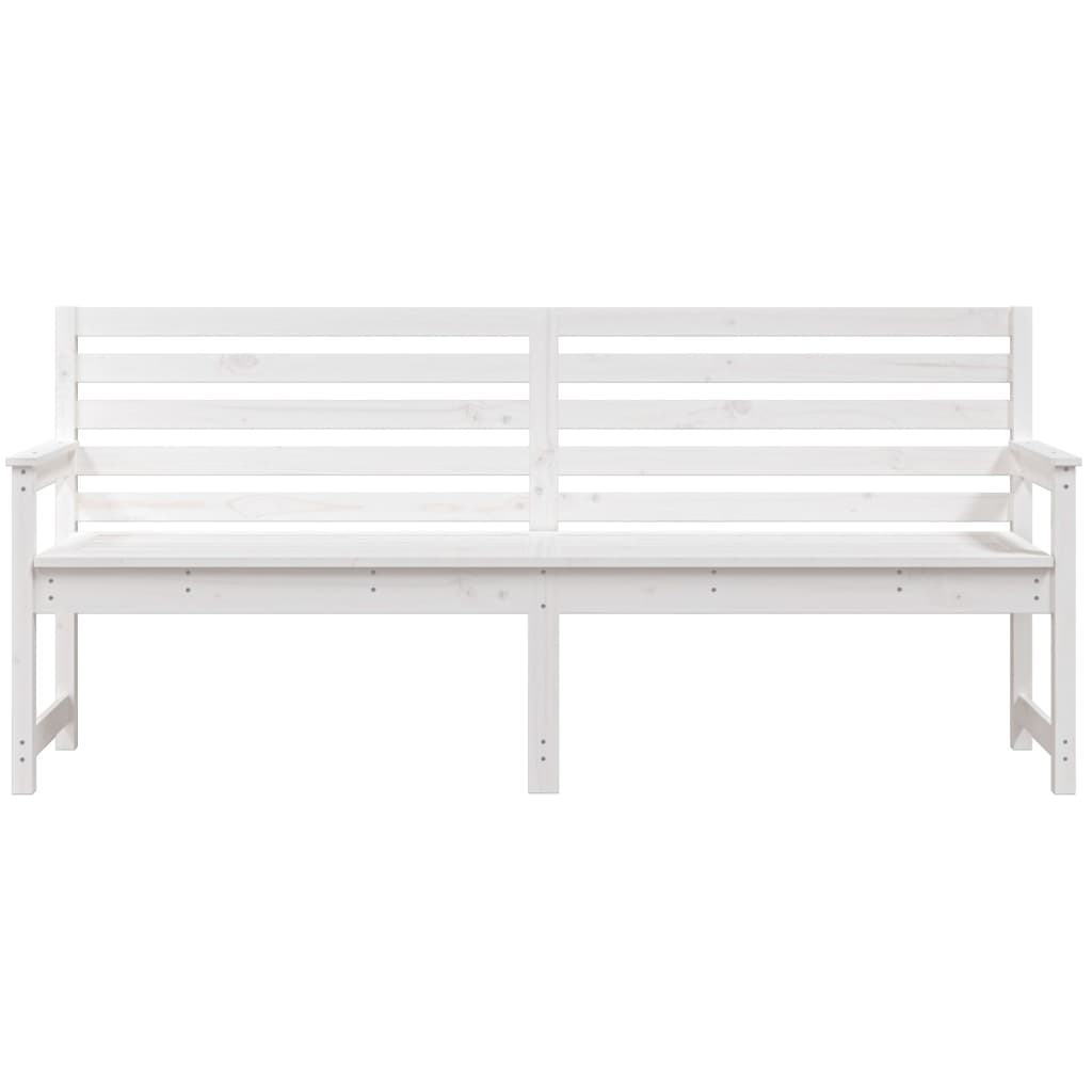 Banc De Jardin Blanc 203,5X48X91,5 Cm Bois Massif De Pin