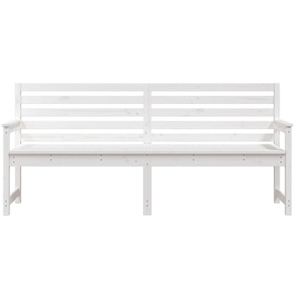 Banc De Jardin Blanc 203,5X48X91,5 Cm Bois Massif De Pin