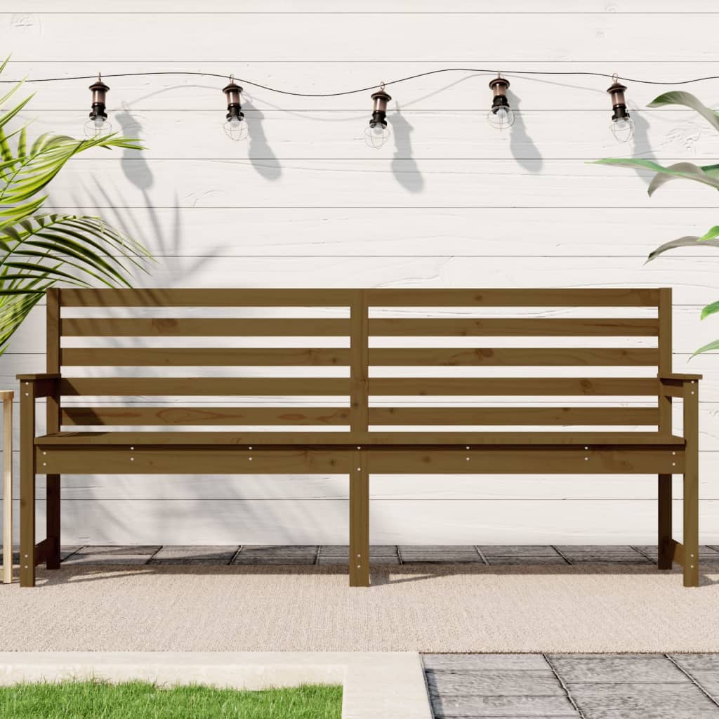 Banc De Jardin Blanc 203,5X48X91,5 Cm Bois Massif De Pin