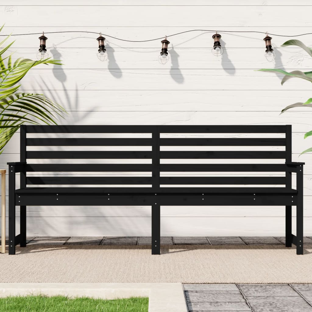 Banc De Jardin Blanc 203,5X48X91,5 Cm Bois Massif De Pin