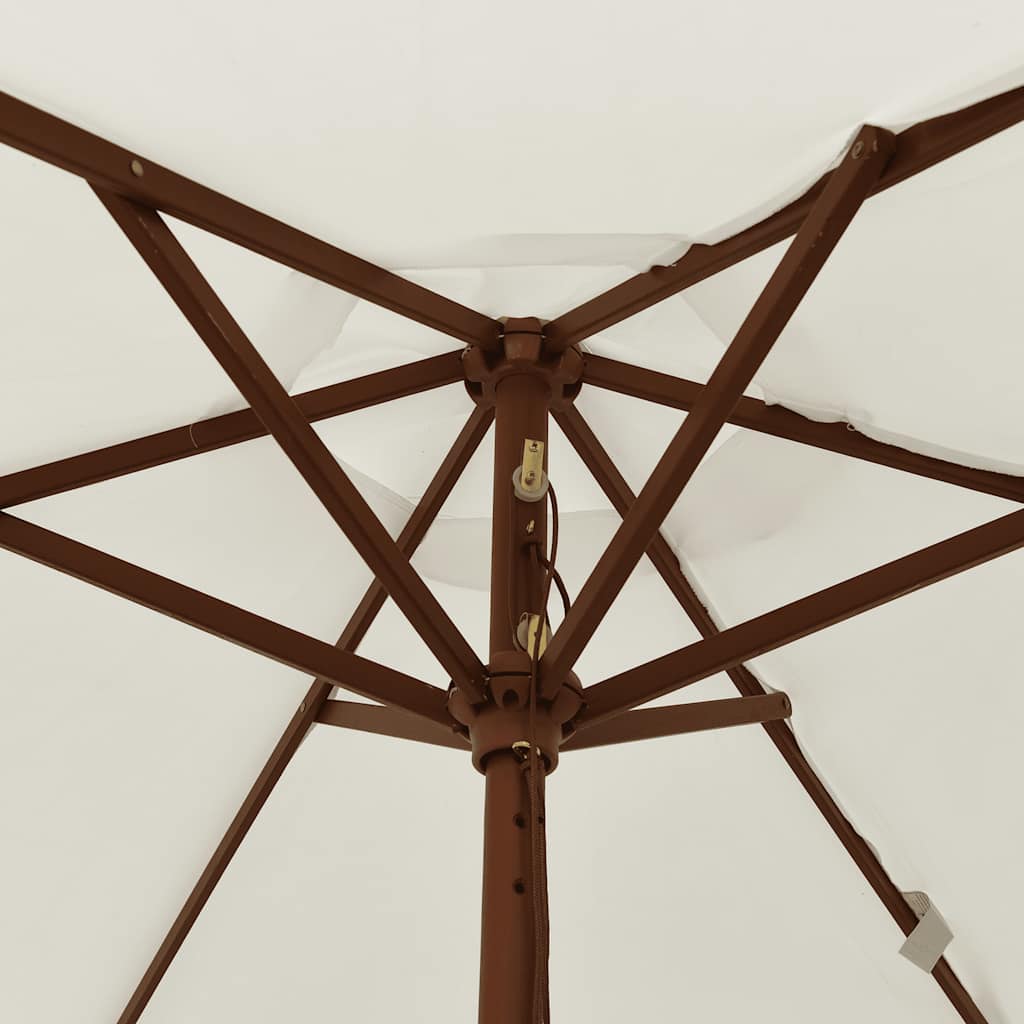 Parasol De Jardin Avec Mât En Bois Sable 196X231 Cm