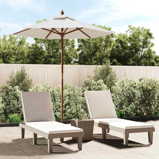 Parasol De Jardin Avec Mât En Bois Sable 196X231 Cm