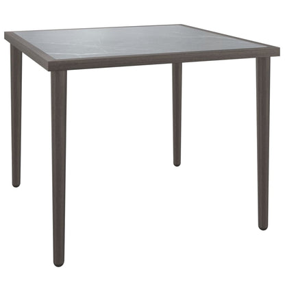 Salon De Jardin 3 Pcs Avec Coussins Gris Résine Tressée