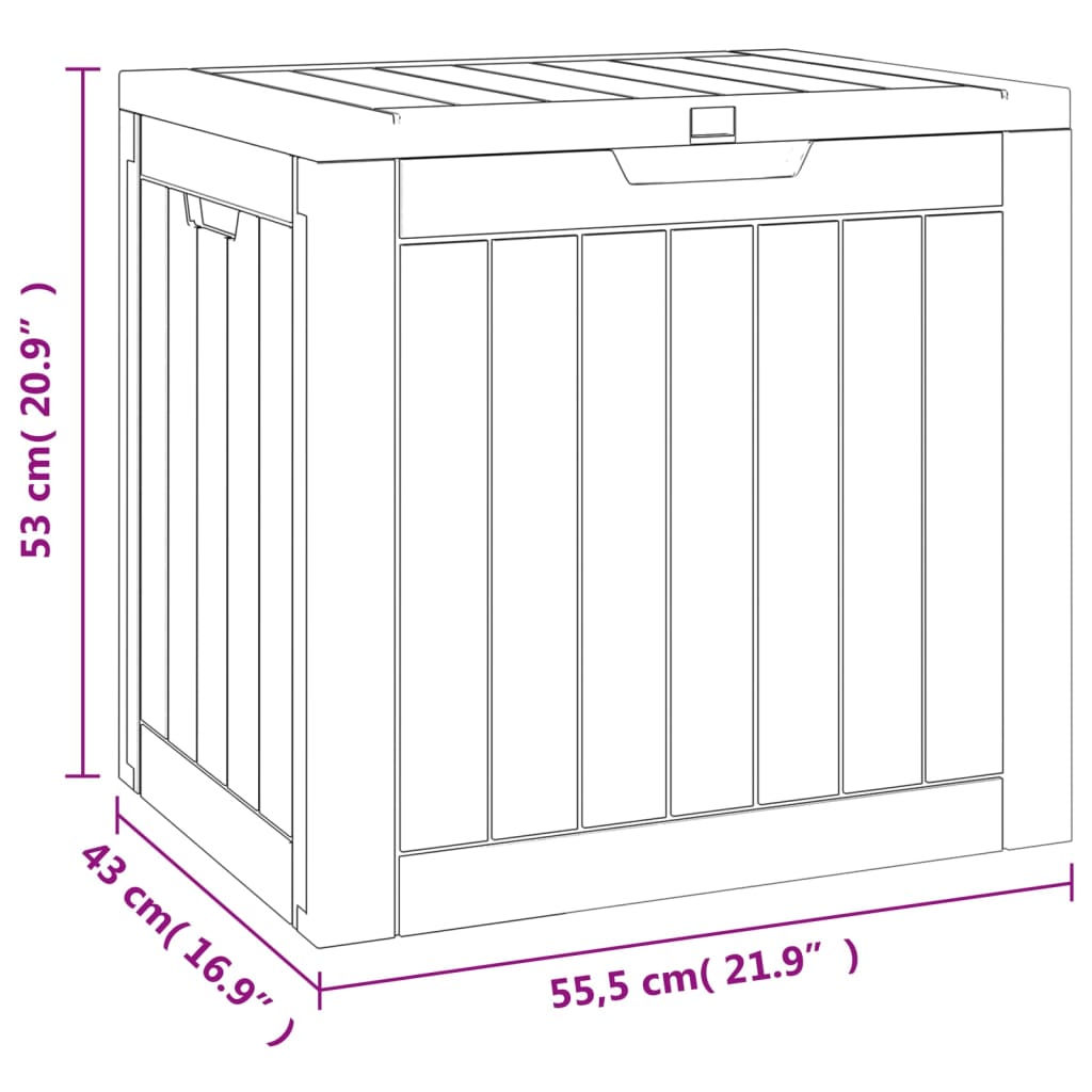 Boîte De Stockage De Jardin 55,5X43X53 Cm Polypropylène
